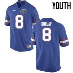 Youth Florida Gators #8 Carlos Dunlap NCAA Nike Blue Authentic Stitched College Football Jersey VOK2262AG